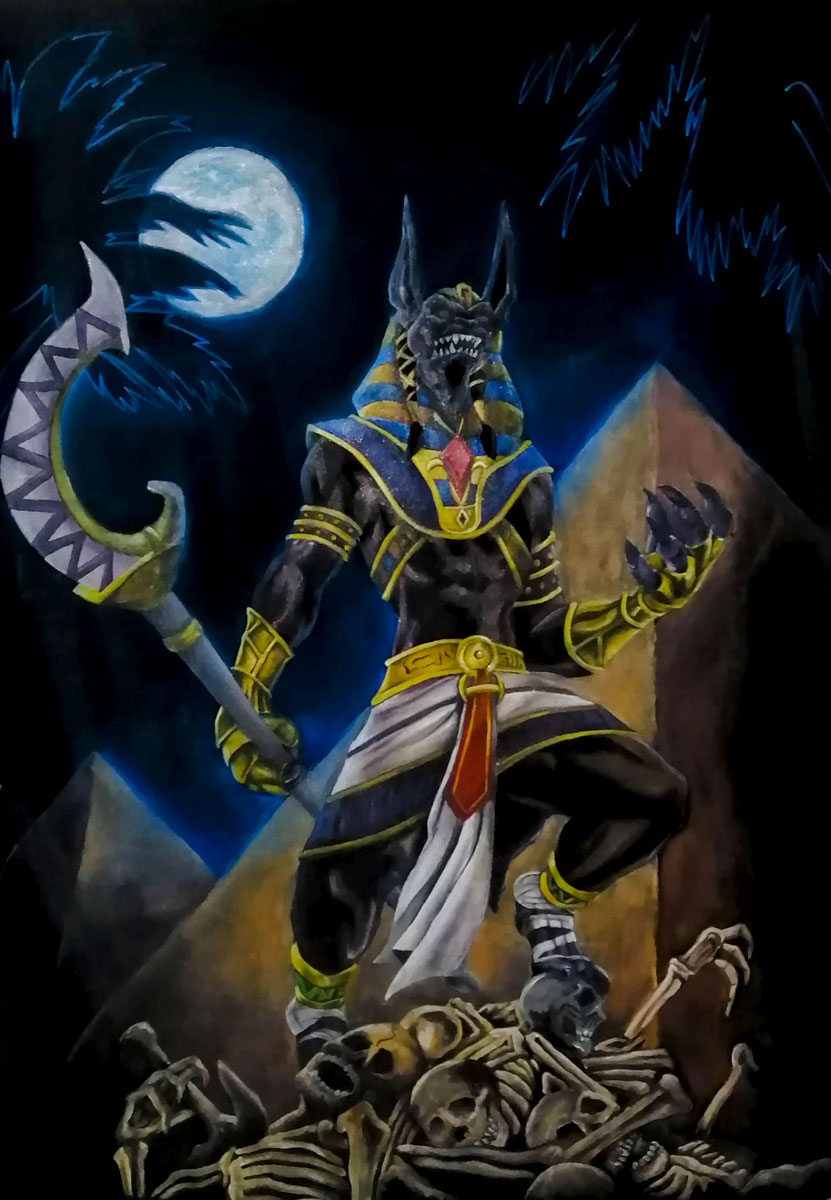 Comisión, retrato de Anubis en una capa, 2021